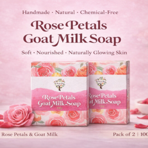 Natural Handmade Rose Petals Goat Milk Soap (Pack of 2 | 100gm Each)